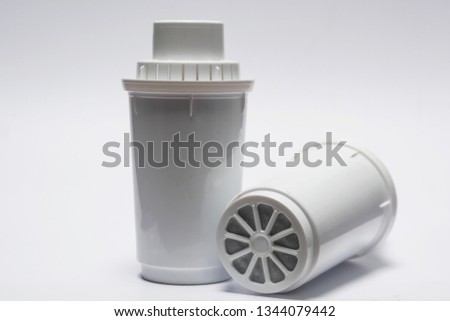 Water filter. Replacement cartridge for filter jug. Water purification device. Water treatment module design for home application. Filter pitcher. The housing of the filter cartridge.