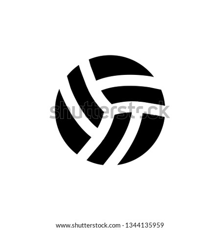 Volleyball Icon Vector Illustration in Glyph Style for Any Purpose