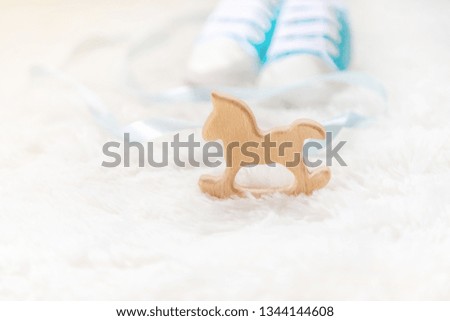 Beautiful background with the image of children's accessories and selective focus.