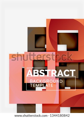 Background abstract squares, geometric minimal template, vector illustration