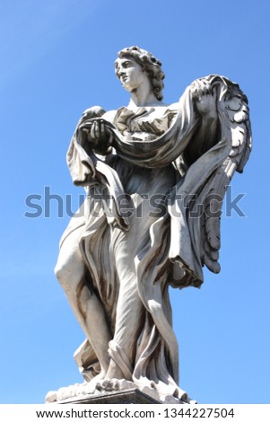 Angel statue in Saint Angel bridge, Rome, Italy