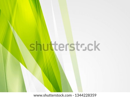 Bright green glossy stripes abstract background. Vector design