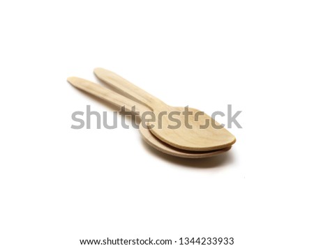 Wooden spoons 2 objects are isolated on a white background.