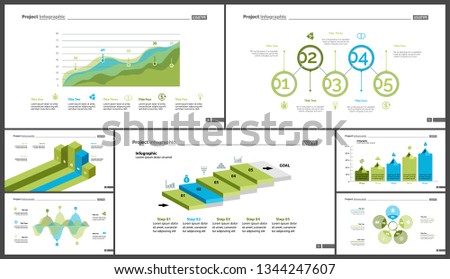 Set of financial analysis concept infographic charts. Business diagrams for presentation slide templates. For corporate report, advertising, banner and brochure design.