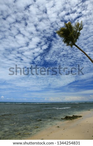 the view of the sand beach and the blue sky from the island of Angso the Pariaman duo of West Sumatra