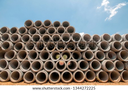 Drainage pipes, concrete