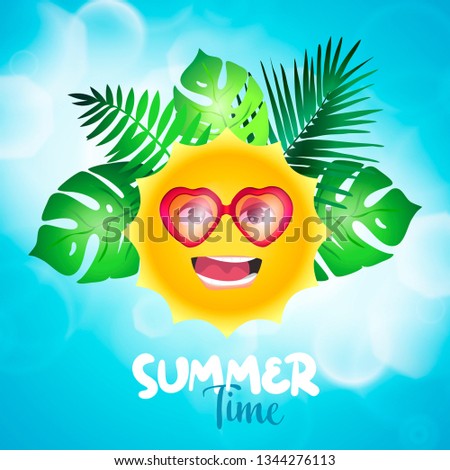 Summer time vector banner design.