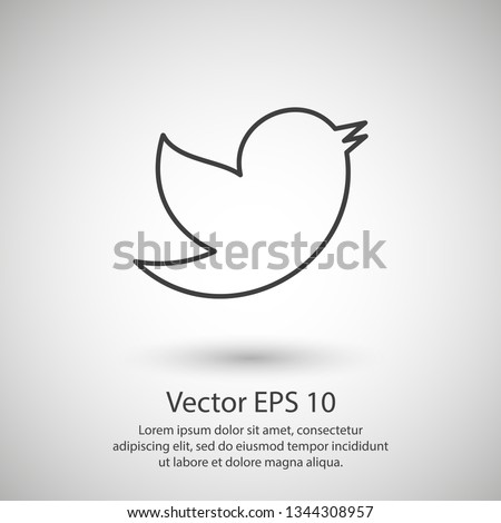 Bird vector icon, a little bird. The bird chirps icon. Vector icon EPS 10 Royalty-Free Stock Photo #1344308957