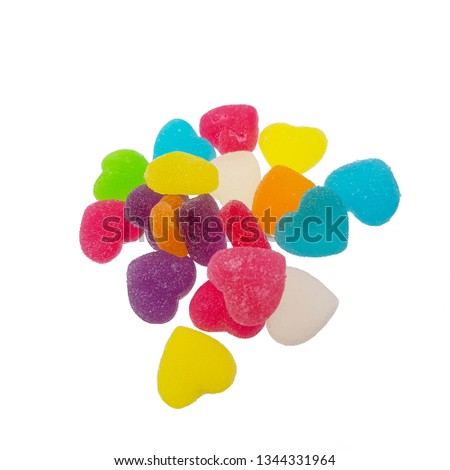 Fruit jellies. Jelly candies citrus in form animal isolated on a white background