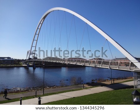 The infinity bridge in Stockton on tees a footbridge crossing the river tees