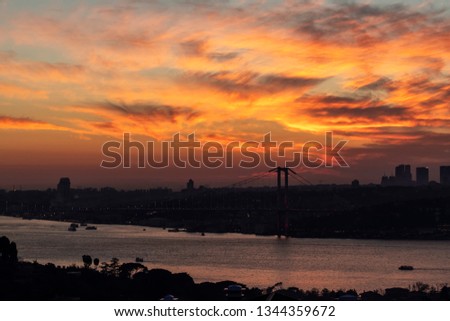 Bosphorus Bridge istanbul Turkey ( July 15 martyr bridge ) magnificent view of istanbul