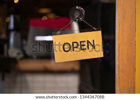 open sign outside a restaurant, store, office or other