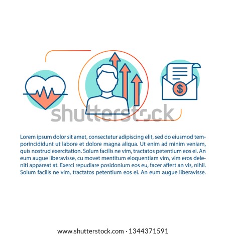 Job offer concept linear illustration. Career growth. Recruiting process. Potential worker. Article, brochure, magazine page. Thin line icons with text. Print design. Vector isolated outline drawing