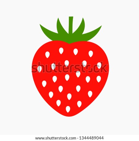Strawberry fruit icon. Simple flat design vector illustration.