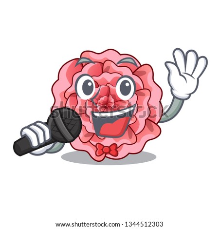 Singing carnations flower isolated with the cartoon