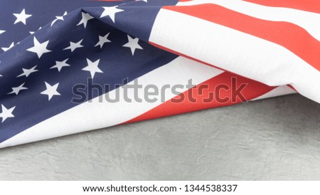 Close-up of an American flag on slate