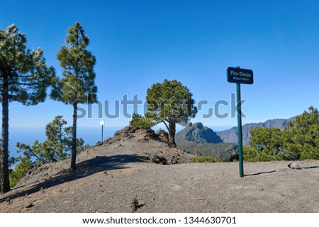 Mark of national park on the island of La Palma, Canaries