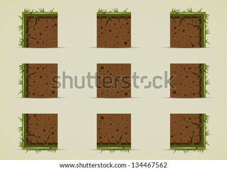 ground sprites with grass Royalty-Free Stock Photo #134467562