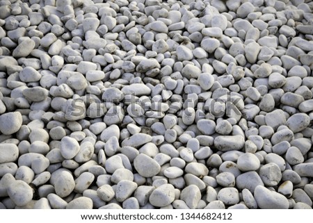 White stones in nature, landscape and decoration