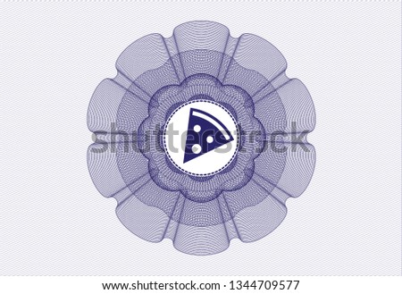 Blue linear rosette with pizza slice icon inside