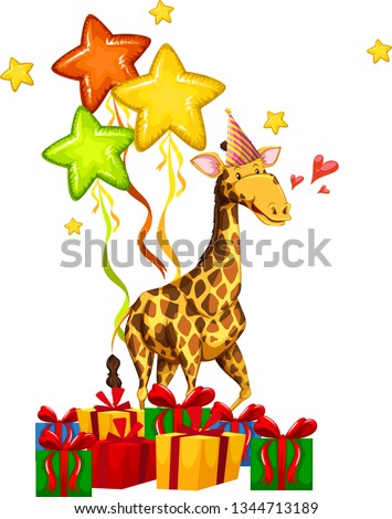 happy party giraffe concept illustration