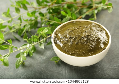 Fresh made henna cream - a herbal natural hair dye , used in skin care as well.