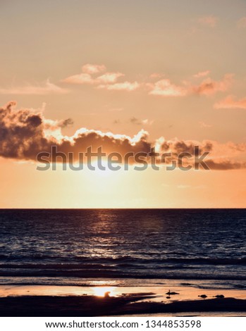 Brilliant pacific coast sunset in LaJolla, California 