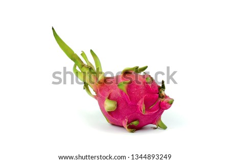 Dragon Fruit Isolated on white background, Suitable for use in Advertising both on website or print, Collection of tropical fruits.