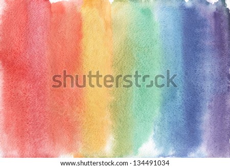 Rainbow of watercolor