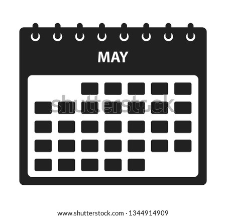 May Calendar Icon. Flat style vector EPS.