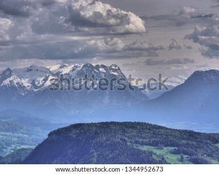 Alpine landscape near Salzburg with a special artistic effect