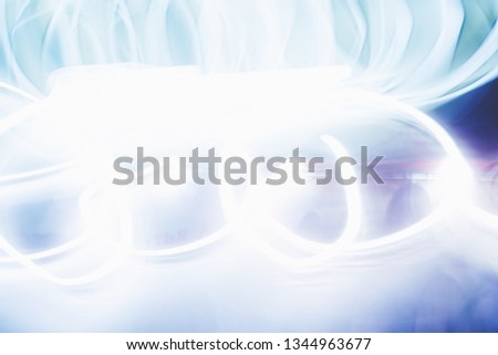 Abstract blue lines. Long shutter speed of light with various shape.