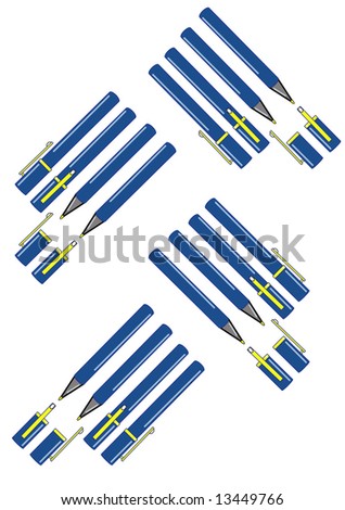 Blue and Gold Pens