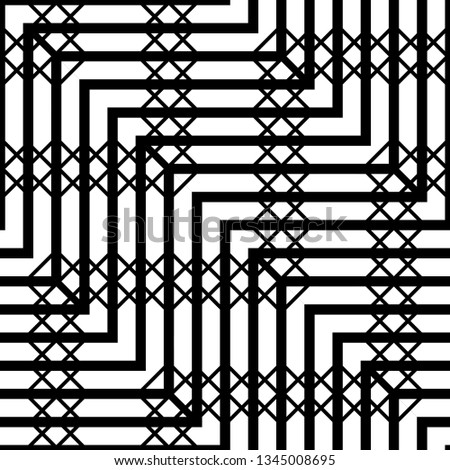 Design seamless monochrome grid pattern. Abstract zigzag background. Vector art
