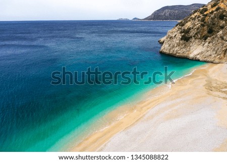 Kaputas Beach,  Mediterranean Sea in Antalya, Kas, Turkey.   Lycian way. Summer and holiday concept