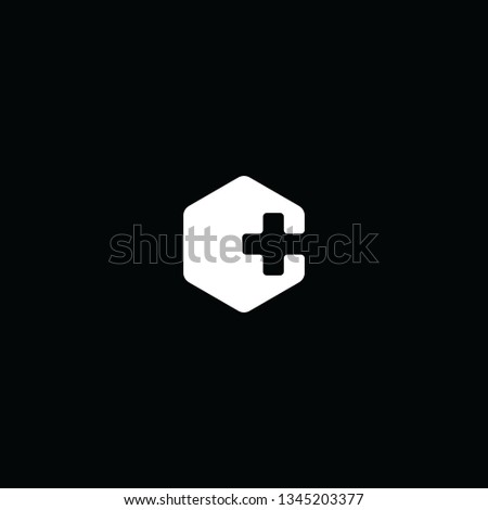 Simple Logo design of C Letter and medical cross.