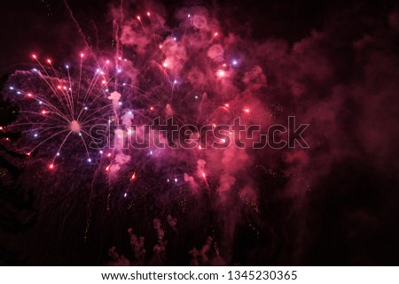 Celebration fireworks upon the sky