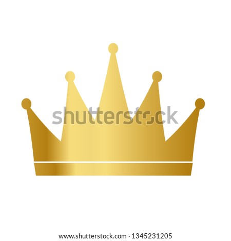 Golden Crown With Gradient Mesh, Vector Illustration - Vector
