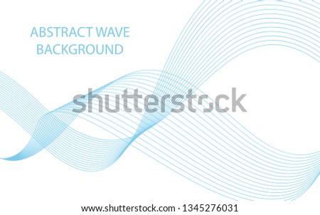 Abstract blue wave lines on white background. Can be used presentation, poster. Vector illustration.