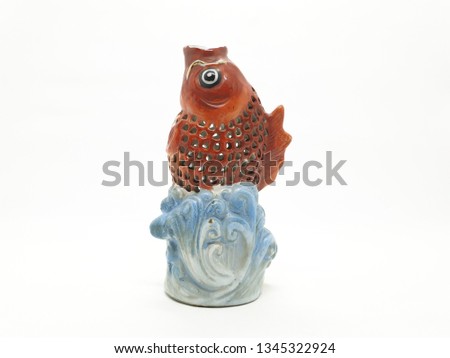 Beautiful Animal Model made from Porcelain Ceramics for Home Interior Decoration and Garden in White Isolated Background