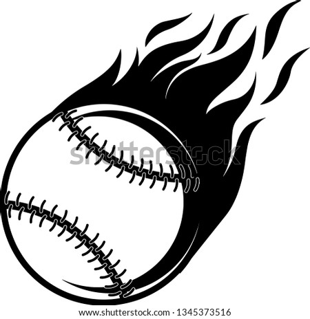 Baseball Ball Fire Motion Effect With Hot Burning Flames