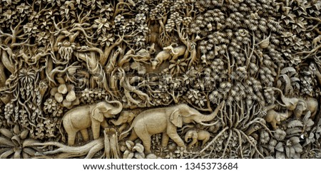 Picture carved from wood Jungle