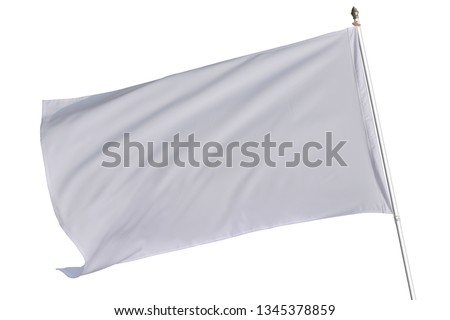 White flag isolated on white background. This has clipping path,