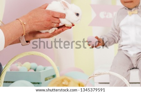 Easter cute bunny. Funny decoration. Happy Easter