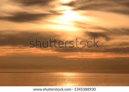 Sunrise on the Mediterranean sea, Fuengirola, Malaga province, Spain