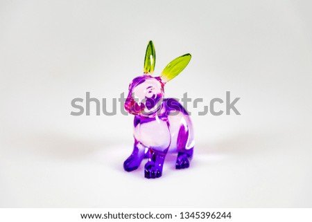 Transparent plastic bunny