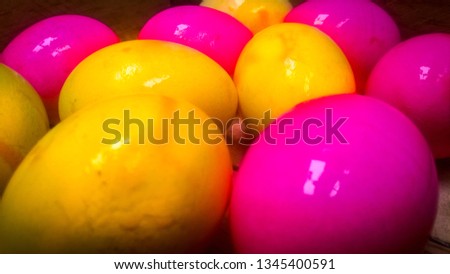Colorful easter egg celebration inside a wooden box