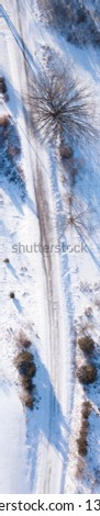 Winter road in Michigan drone picture