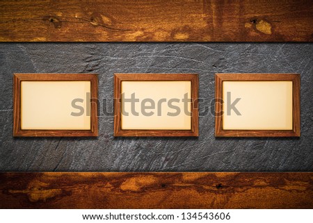 wooden frames on the wall