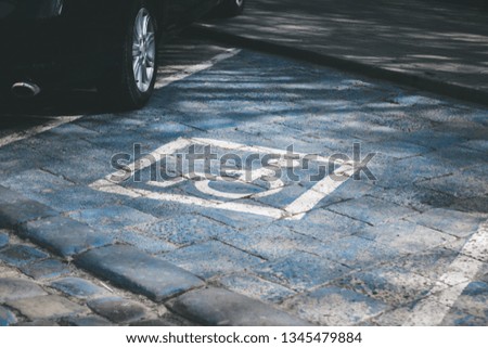 Disabled handicap parking space reserved for handicapped 